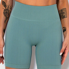 Women's High Waist Workout Biker Shorts with Wide Waistband for Yoga & Sports
