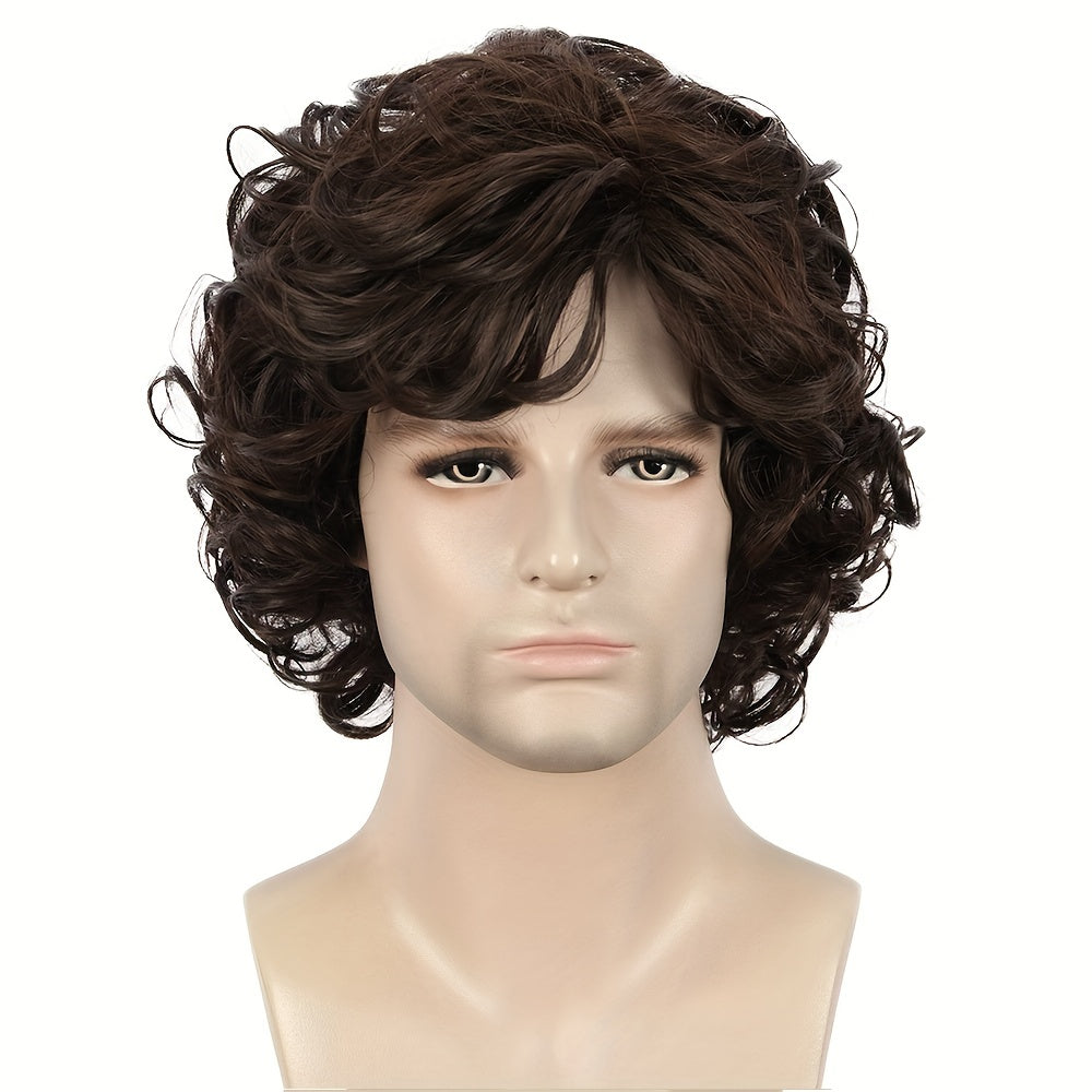 Men's Short Curly Fluffy Wig for Halloween Party