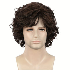 Men's Short Curly Fluffy Wig for Halloween Party