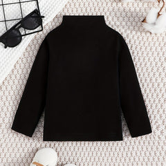 Stand Collar Long Sleeve Bottoming Shirt for Baby Girl