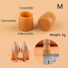 2 Pairs High Heel Soft Rubber Protective Cover Apricot Yellow