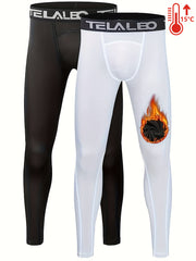 TELALEO Boy's Thermal Compression Leggings Fleece Lined Pants