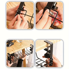 Cable Management Under Desk No Drill Cord Organizer Tray