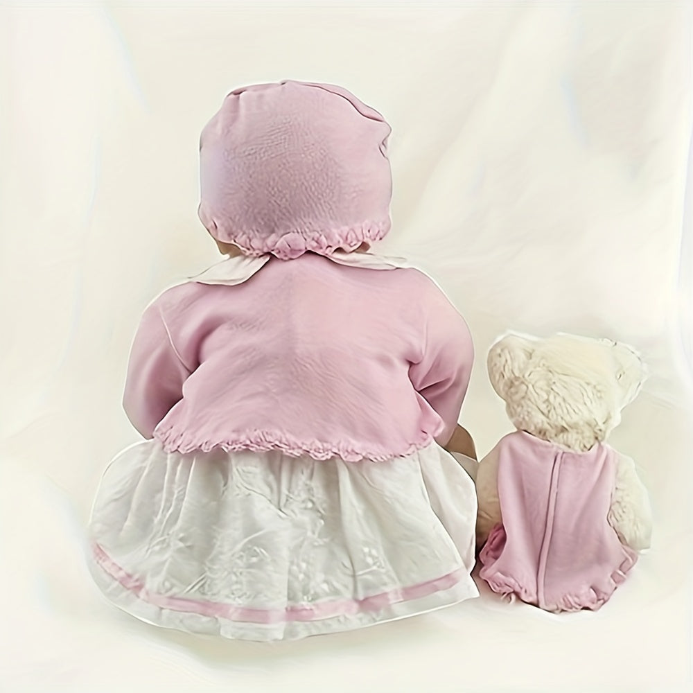 22" 55cm Reborn Baby Girl Doll Soft Silicone Vinyl Reborn Baby Doll Toy