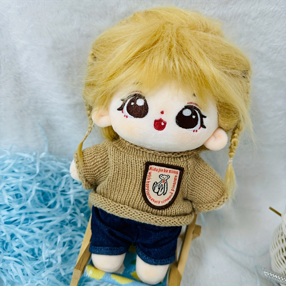 Doll Clothes for Plush Doll Carrot Striped I Love You Jeans