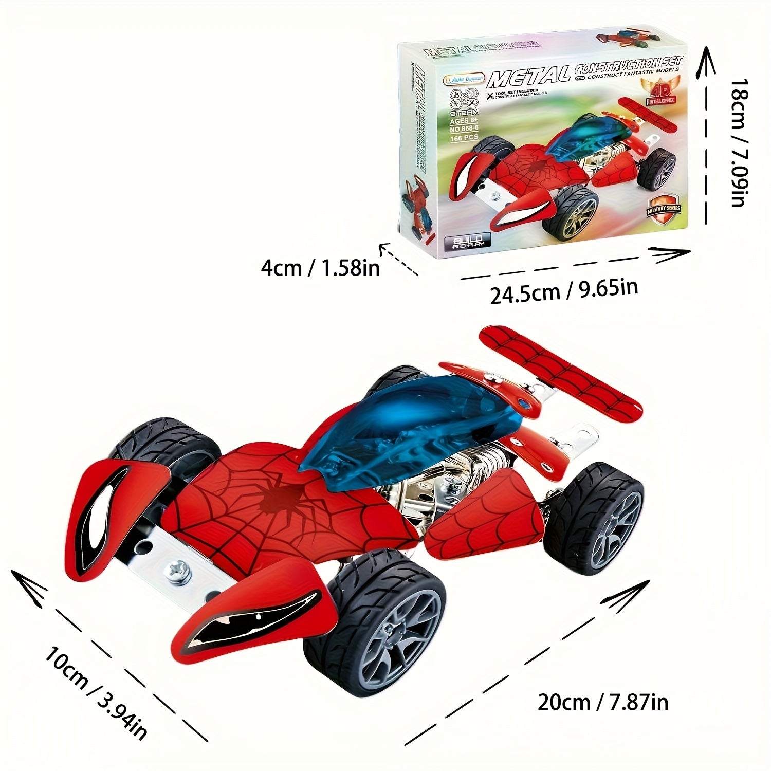 Metal Car Model Building Toys 166pcs Set for Kids
