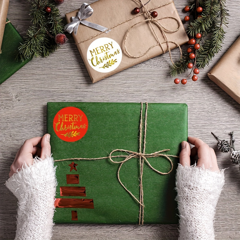 500pcs Merry Christmas Stickers Gift Tags 3.81 Cm