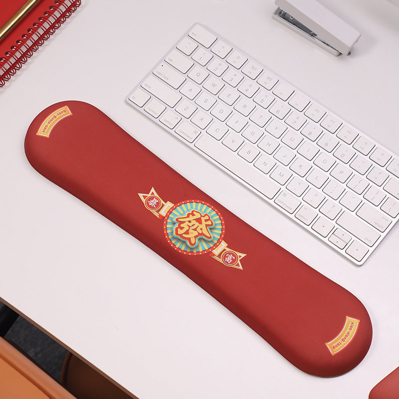 Oversized Red Festive Wrist Pad Mouse Pad Keyboard Hand Rest Table Mat