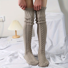 Knitted Thigh High Socks Women's Stockings