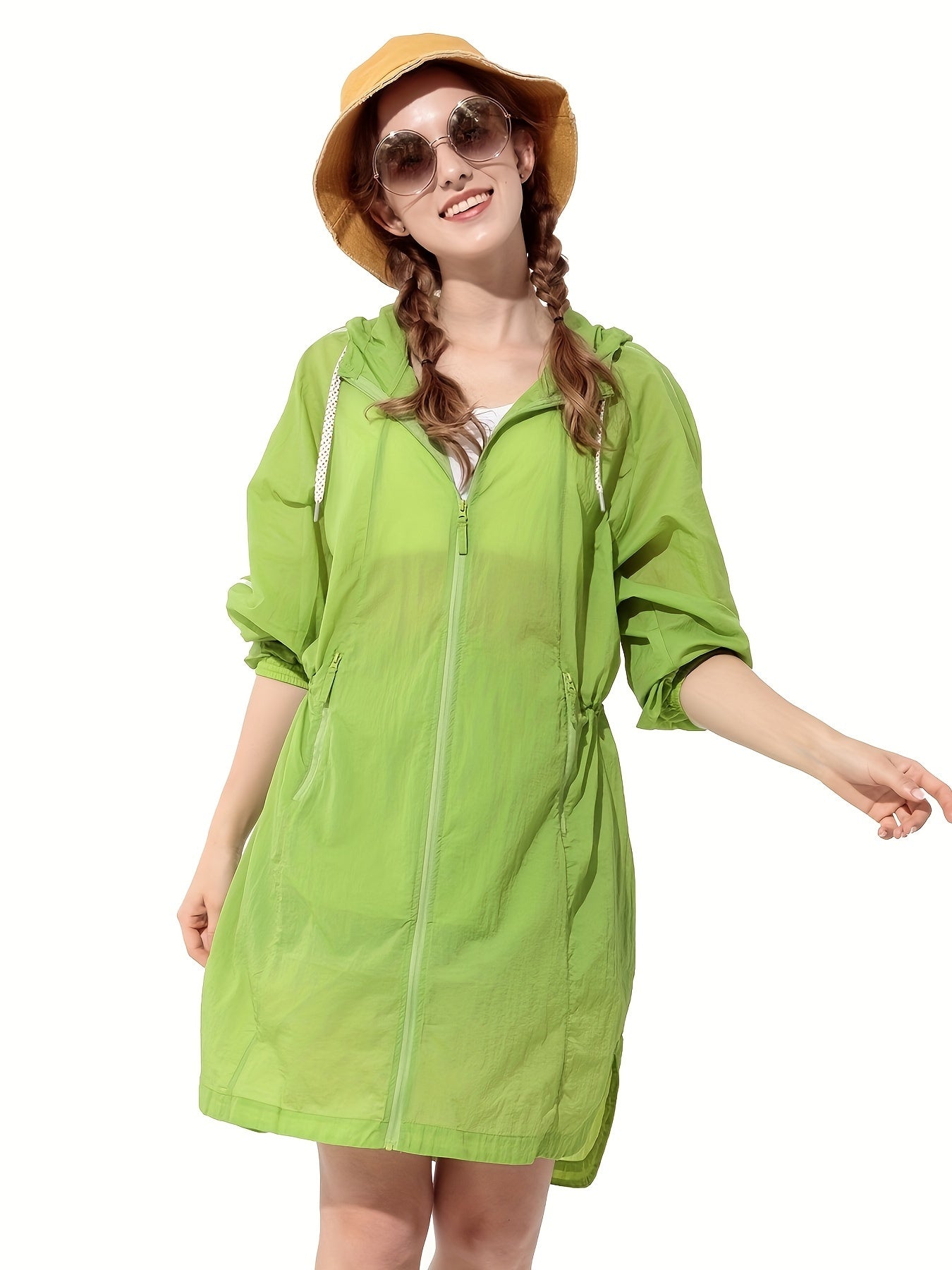 Women's Sun Protection Hooded Jacket Lightweight Zip-Up
