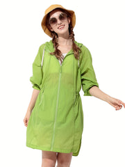 Women's Sun Protection Hooded Jacket Lightweight Zip-Up