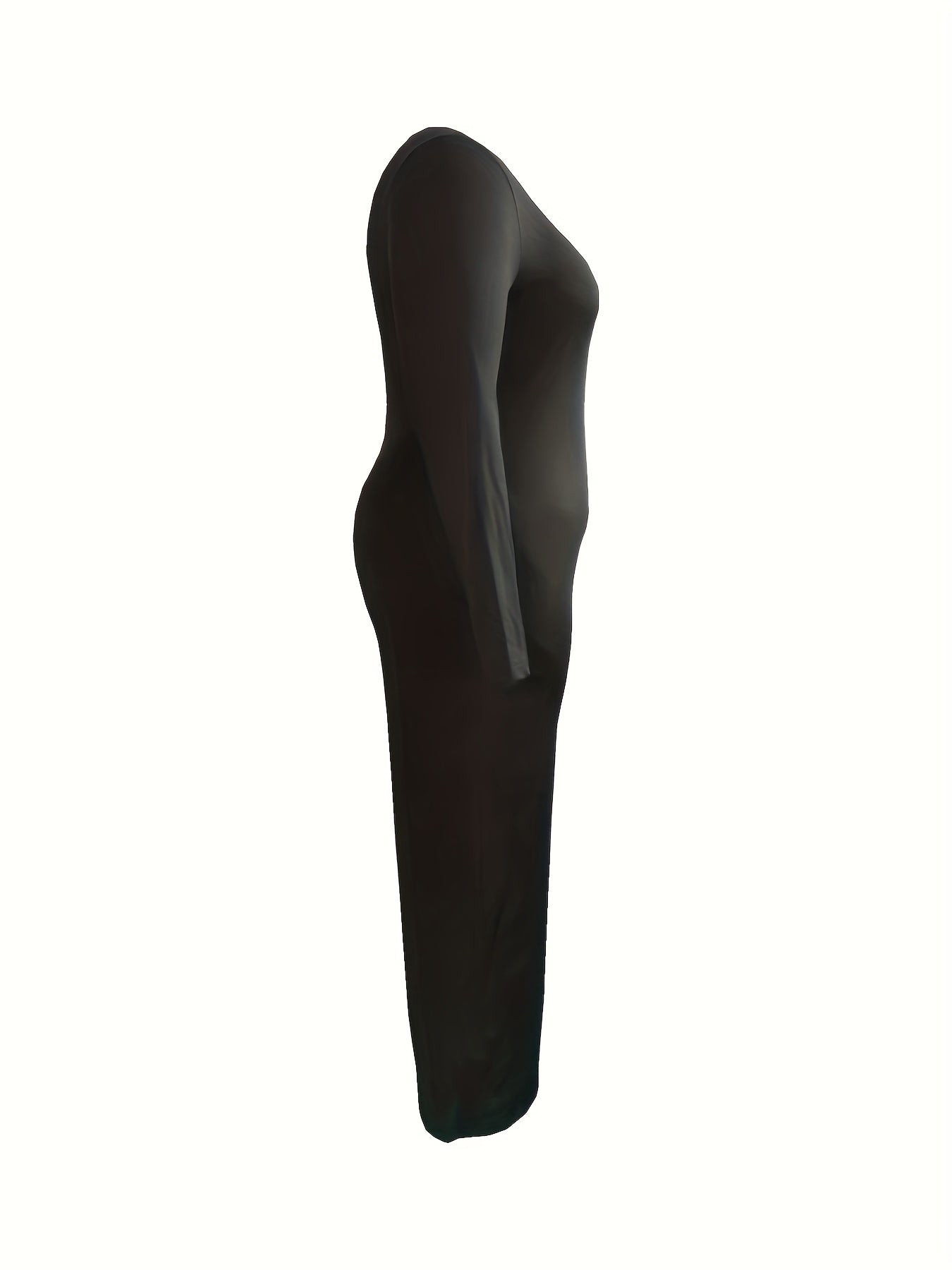 Solid Long Sleeve Wide Leg Jumpsuit