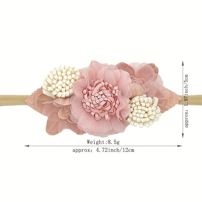 3 Piece Flower Hair Band Set for Baby Girls - Choose Your Style