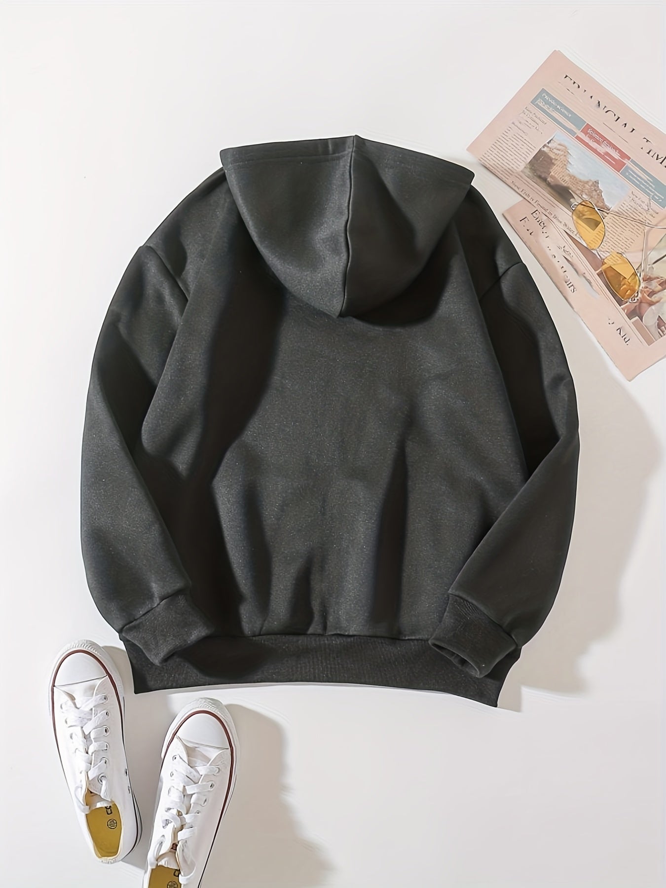 Solid Zip Up Hoodie Casual Long Sleeve Hoodies Sweatshirt With Pockets