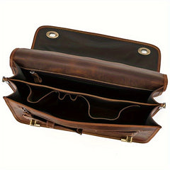 Retro Leather Business Men's Bag Crazy Horse Leather Tote Shoulder Bag