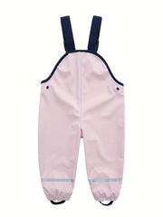 Girl's Pink Waterproof Jumpsuit for Kids Rainy Outdoor
