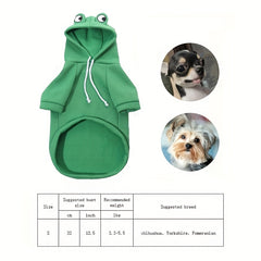 Frog Dog Hoodie Pet Costume For Holiday Halloween Clothes