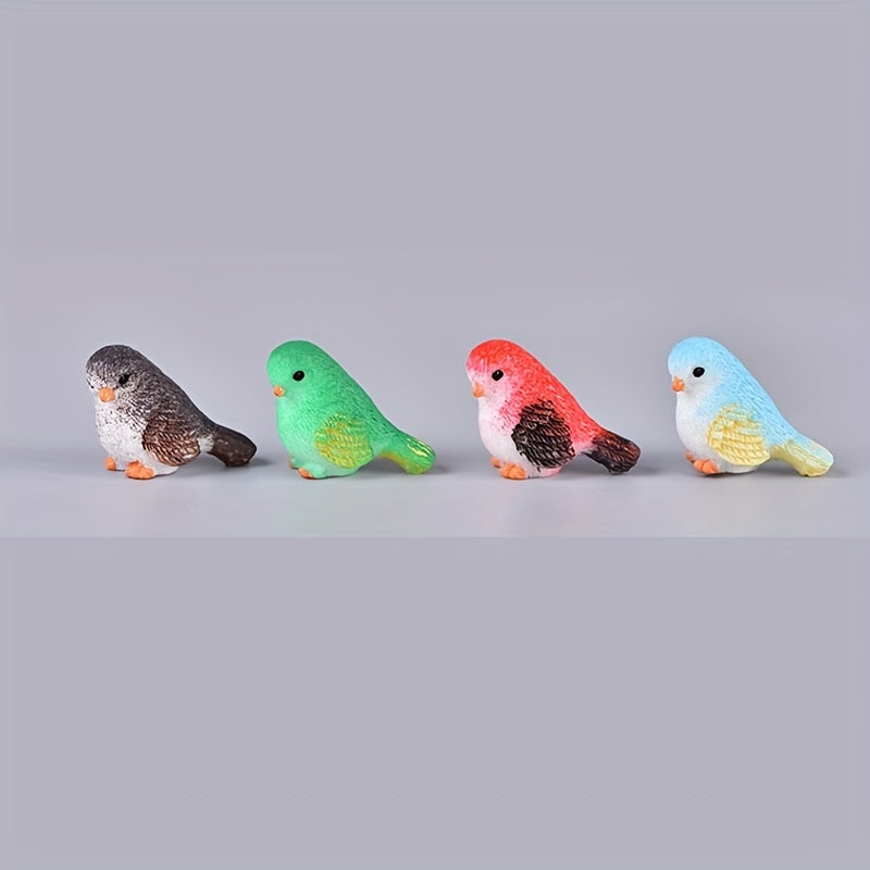 4pcs Bird Ornaments Micro Landscape Resin Crafts Diy