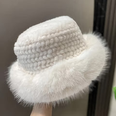 Women Winter Soft Warm Fisherman Hat Thick Outdoor Bucket Caps