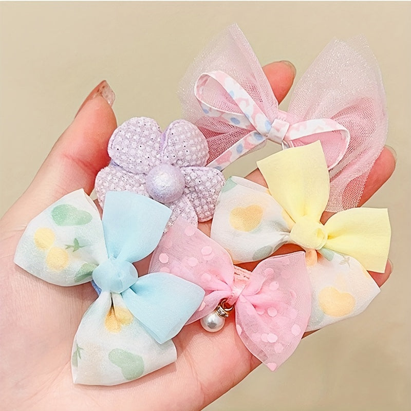 10 Pcs Colorful Bow Hair Clips For Girls, Flowers Hairpin Set for 1 Year Old