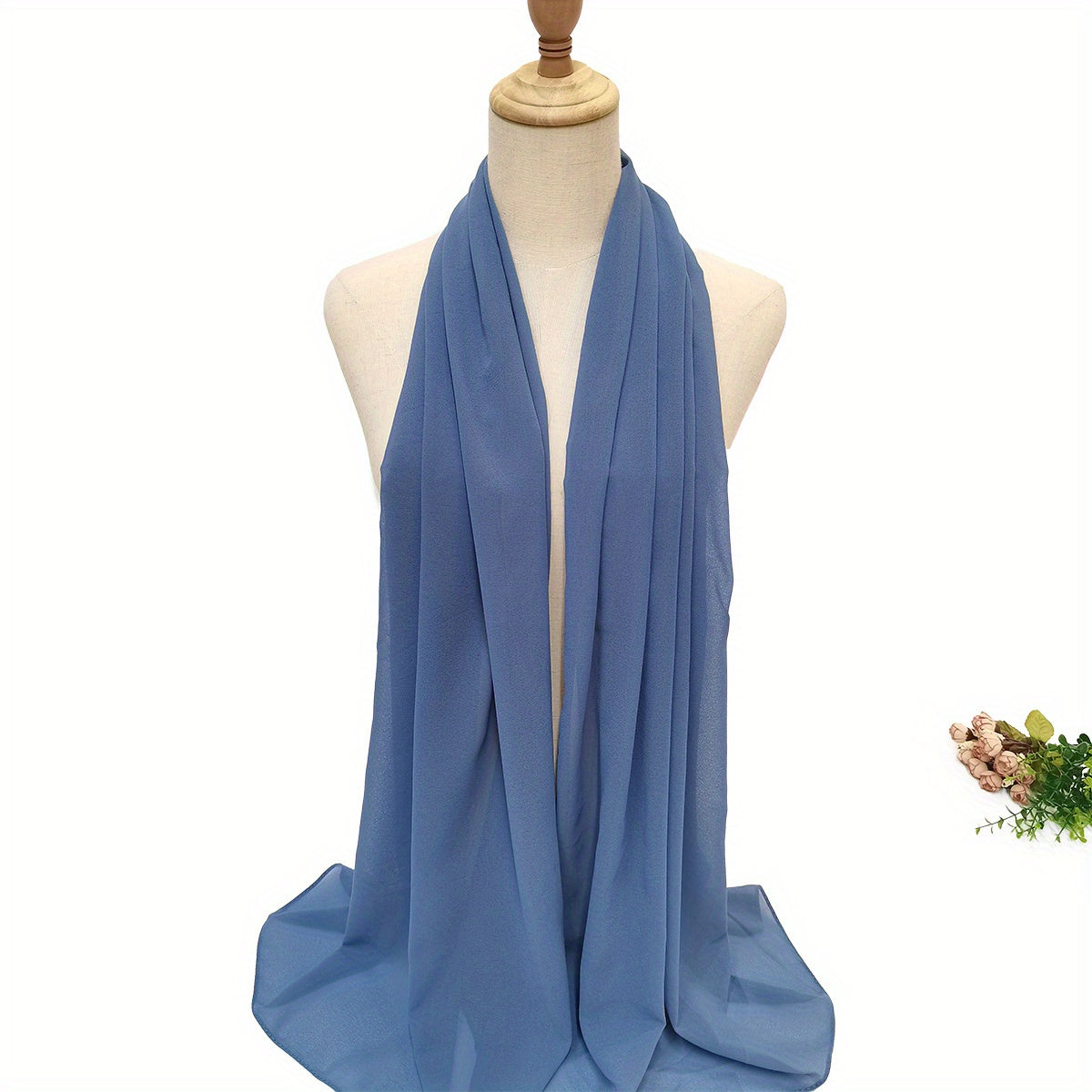 Casual Chiffon Scarf Solid Hijab Thin Breathable Shawl Outdoor Windproof