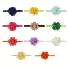 Candy Chiffon Flower Elastic Headband Girls Decorative Hair Accessories