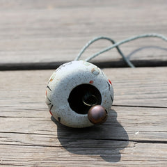 Ceramic Chinese Lucky Cat Bell Ornament for Good Luck and Fortune