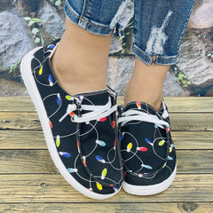 Women's Christmas Lights Pattern Sports Shoes Lightweight Walking Shoes