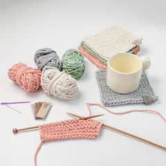 DIY Knitting Coasters Placemats Kit Yarn Set