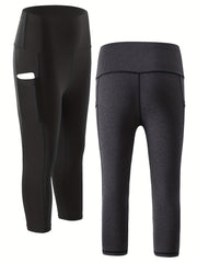 High Waist Tummy Control Yoga Leggings with Side Pockets