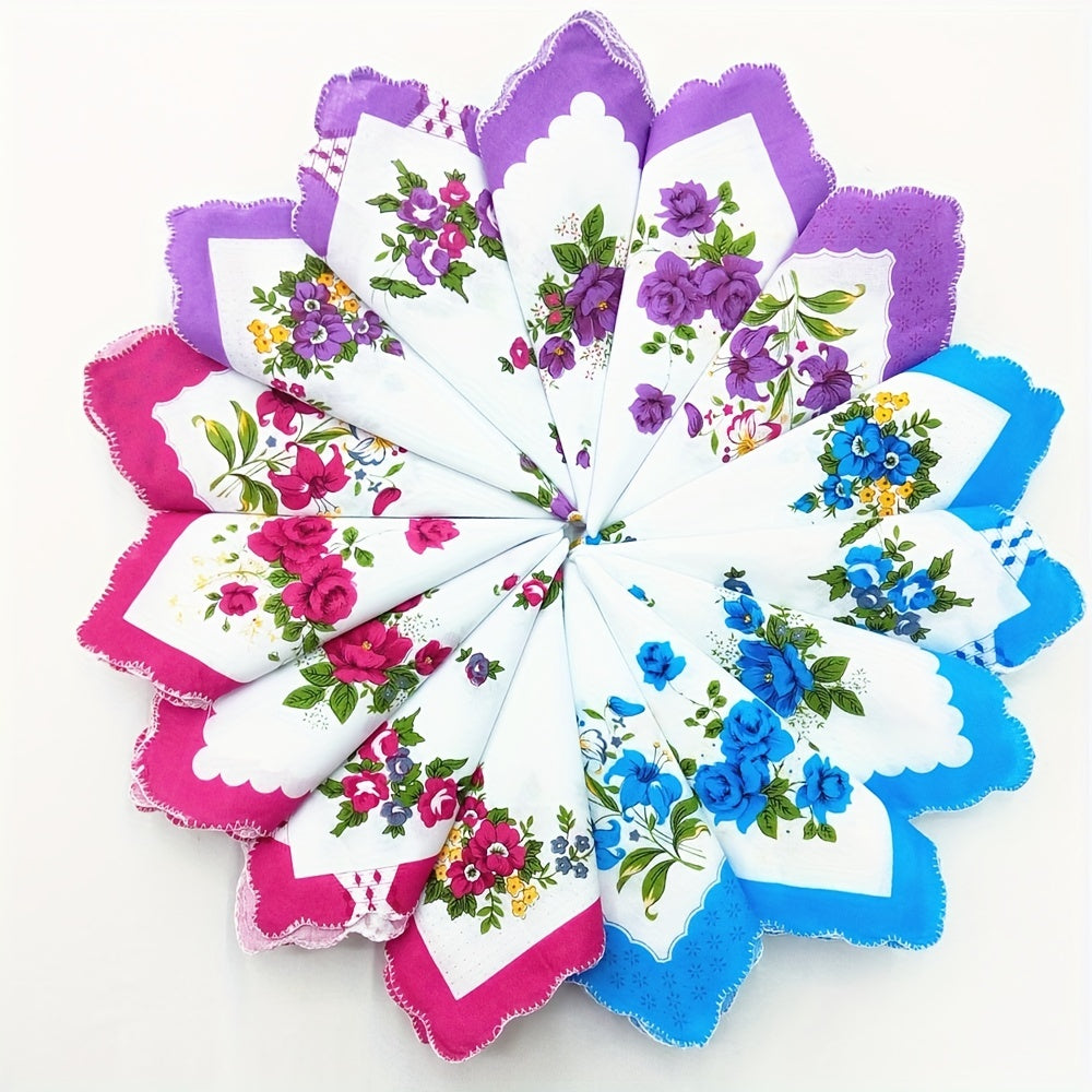 Assorted Variety Mix Cotton Lady Handkerchief Pack of 6