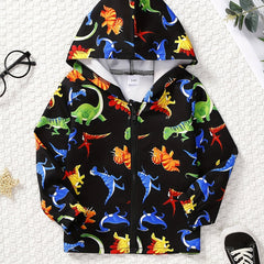 Dinosaur Boys Zip Up Hoodie with Pockets