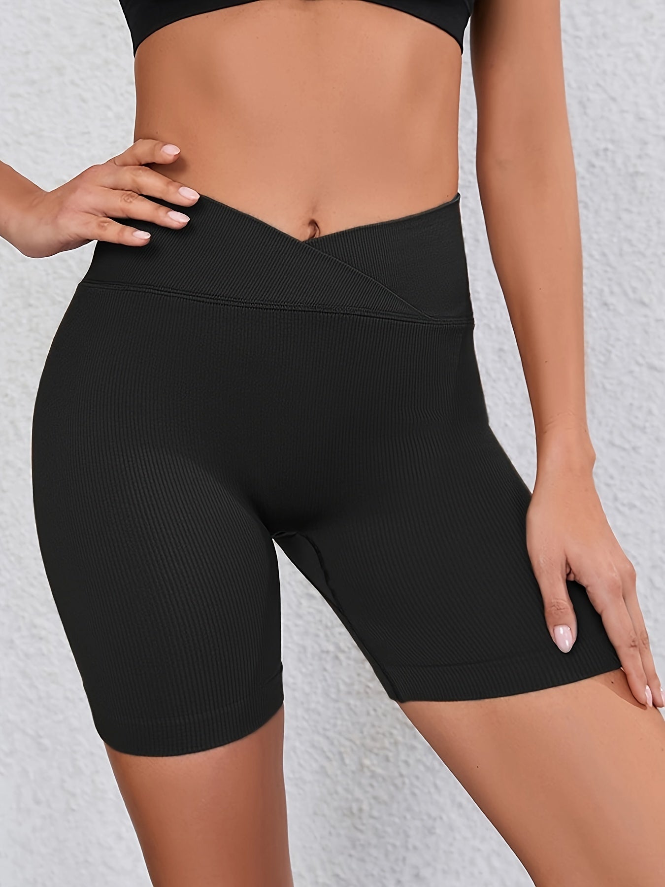 Ribbed High Waist Compression Shorts for Women