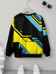 Kid's Colorblock Sweatshirt Unisex Pullover Long Sleeve Top