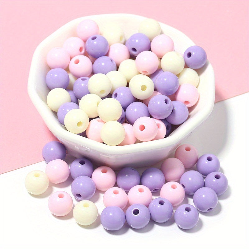 100pcs Acrylic Christmas Series Round Beads DIY Mobile Phone Chain Bag Pendant