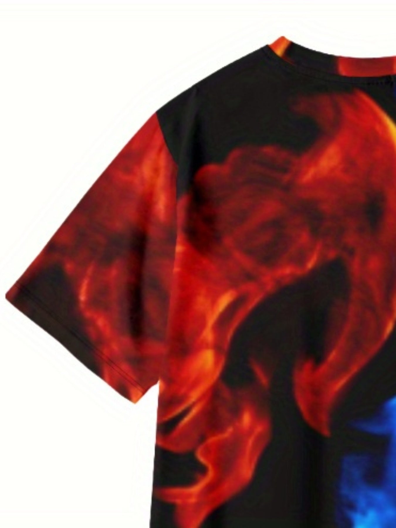 Boy's 3D Flame Graphic T-shirt Casual Breathable Tee for Summer