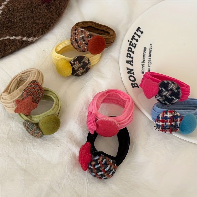 Sweet Candy Head Rope Hair Tie - Versatile Elastic Band for Girls
