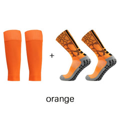 Silicone Non-slip Football Socks Set with Shin Guard Sock