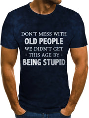 Funny Graphic Tee Men's Short Sleeve T-shirt Summer Clothes