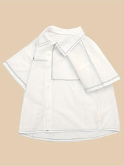 Boys Stylish Creative Shirt Casual Lightweight Comfy Short Sleeve Lapel Tee Tops