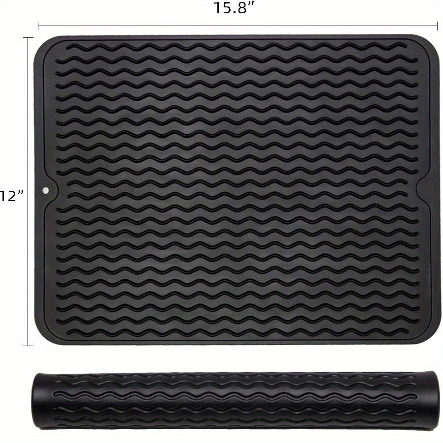 Silicone Dish Drying Mat Easy Clean Heat Resistant Eco-Friendly Mat