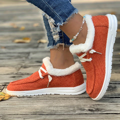 Winter Warm Flats Thermal Snow Boots Faux Fur Plush Lined Slip On Shoes
