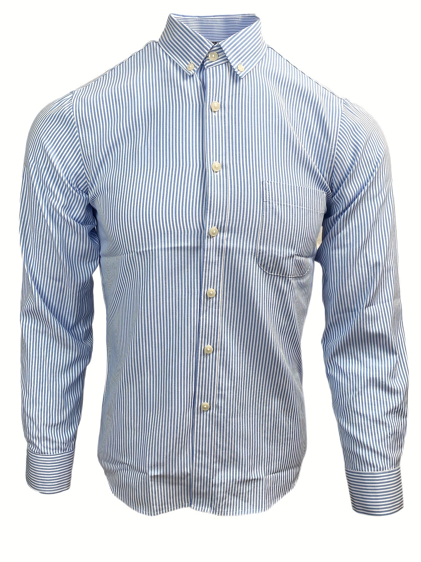 Plaid Print Men's Casual Button Up Shirt With Chest Pocket
