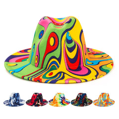 Men's Colorful Top Hat Wide Brim Cloche Hat