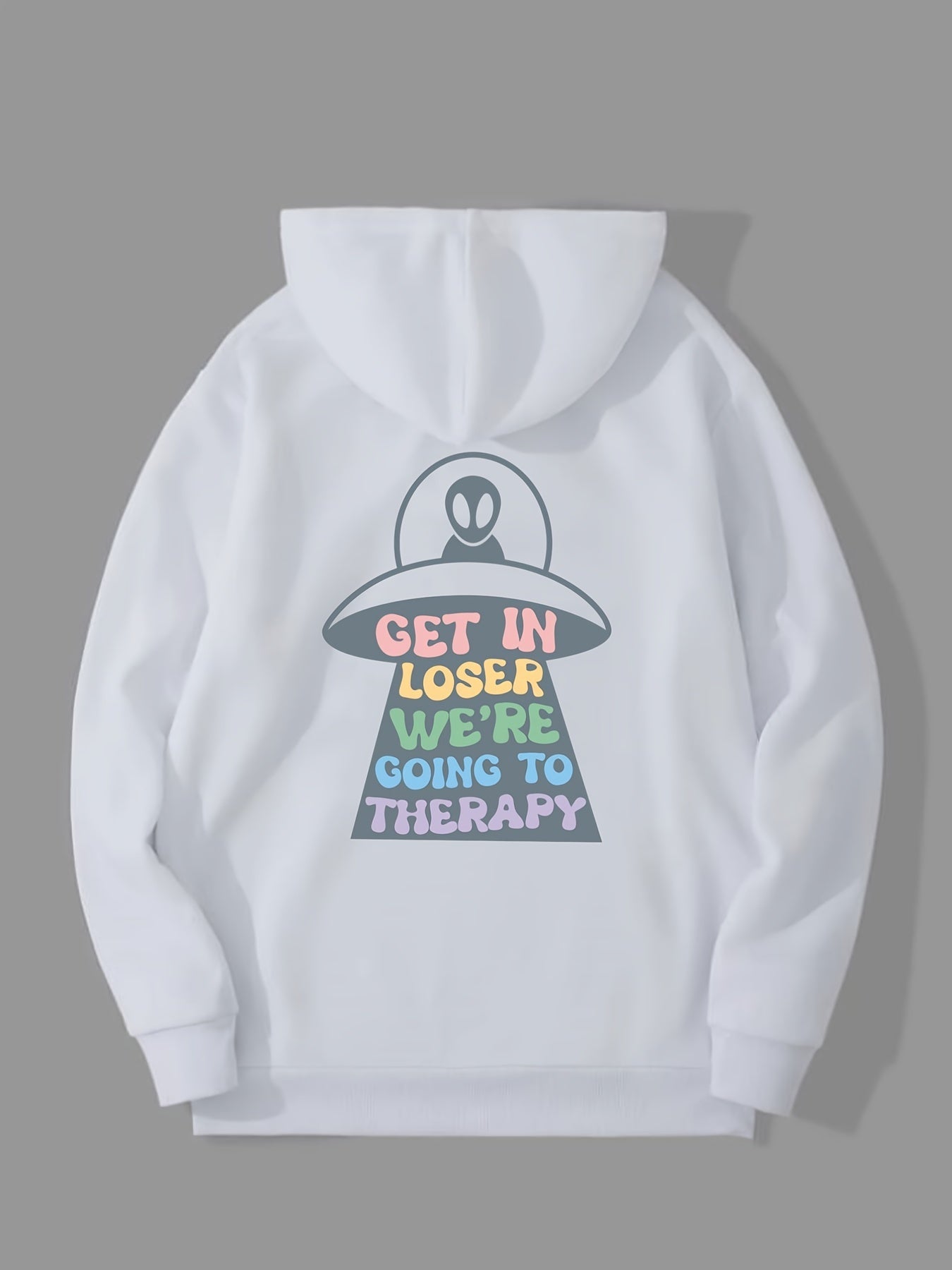Spaceships Letter Graphic Hoodies Long Sleeve Casual Everyday Pullover Tee Shirt