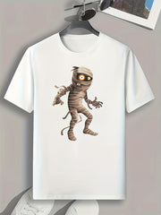 Cartoon Mummy Print Men's Graphic T shirt Casual Comfy Tees For Summer