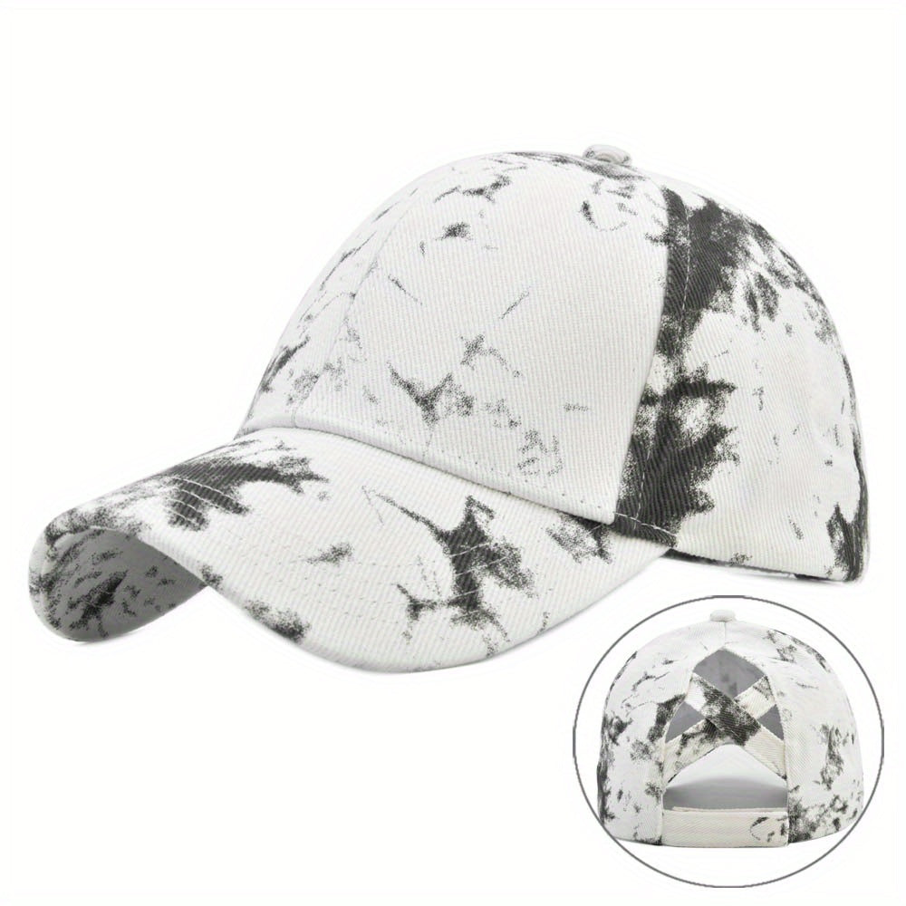 Rainbow Tie Dye Ponytail Baseball Cap Dad Hat
