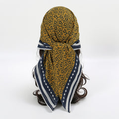 Vintage Floral Print Square Scarf Classic Windproof Head Wrap