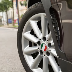 4pcs 60mm Italian Flag Car Wheel Hub Center Cap Rim Cap
