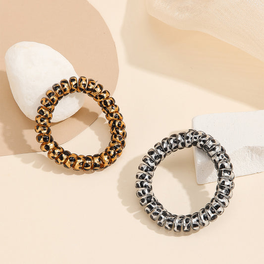 2pcs Leopard Print Hair Tie Rope Accessories